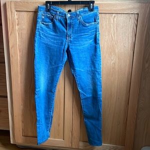 Prima cigarette leg denim jeans in medium blue wash by AG